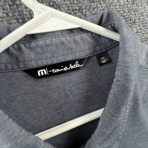 Travis Mathew USA Flag Polo Shirt Gray 2XL Peru Short Sleeve Collared Golf Men - Picture 10 of 14